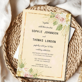 Gebrochene Blume Wasserfarbenhochzeit Einladung