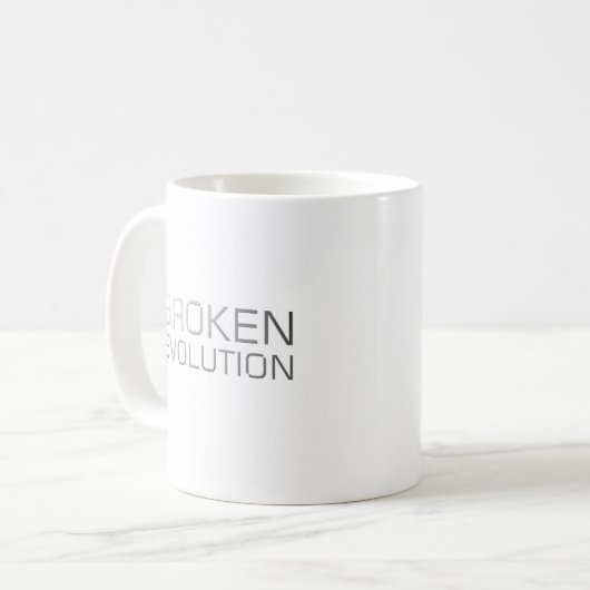 Gebrochene Evolutions-Titel-Tasse Kaffeetasse (Vorderseite Links)