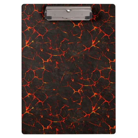 Gebrochene flüssige Grundfelsen-Vulkan-Lava Klemmbrett (Vorderseite)