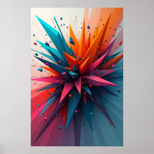 Gebrochene Geschwindigkeit: Dynamische Geometrisch Poster (Vorne)