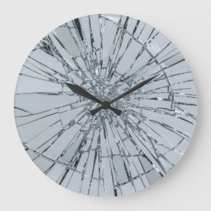Gebrochene Glasoberfläche (Stil 1) Ölmalerei Große Wanduhr