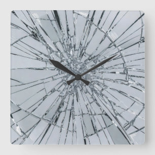 Gebrochene Glasoberfläche (Stil 1) Ölmalerei Quadratische Wanduhr