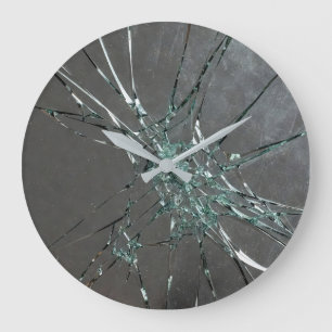 Gebrochene Glasoberfläche (Stil 2) Ölmalerei Große Wanduhr