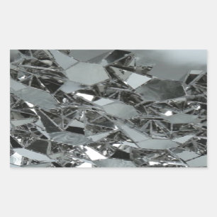 Gebrochene Glasstücke Rechteckiger Aufkleber