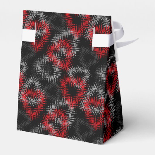 Gebrochene Herzen auf schwarzem Hintergrund rot un Geschenkschachtel (Rückseite)