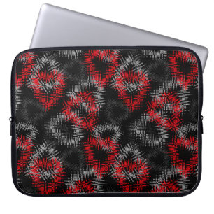Gebrochene Herzen auf schwarzem Hintergrund rot un Laptopschutzhülle
