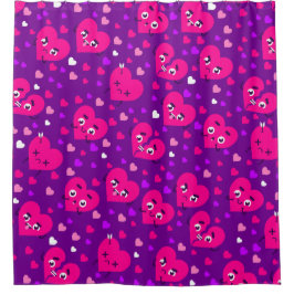 gebrochene Herzen Liebe gegen Valentine lila Duschvorhang