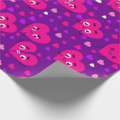gebrochene Herzen Liebe gegen Valentine lila Geschenkpapier (Ecke)