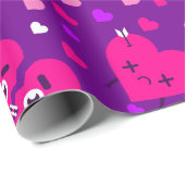 gebrochene Herzen Liebe gegen Valentine lila Geschenkpapier (Rolleneckpunkt)