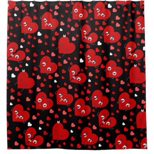 gebrochene Herzen Liebe gegen Valentine rot Duschvorhang (Vorderseite)