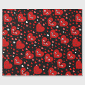 gebrochene Herzen Liebe gegen Valentine rot Geschenkpapier (Flach)