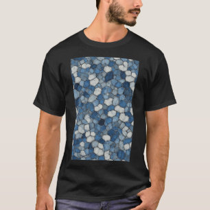 Gebrochene Honigwabe: Blaues Rissmuster der Fliese T-Shirt