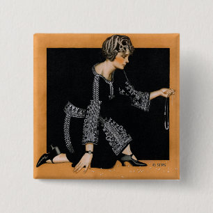 Gebrochene Perlenkette Button