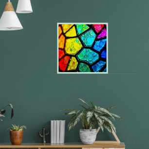 Gebrochene Regenbogen-Glasmalerei-Kunst Poster