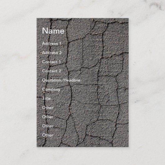 Gebrochene schwarze Plasterungsbeschaffenheit Visitenkarte (Vorderseite)