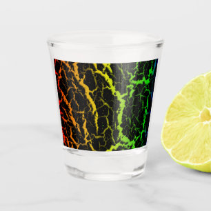 Gebrochene Weltraumlava - Regenbogen ROYGB Schnapsglas