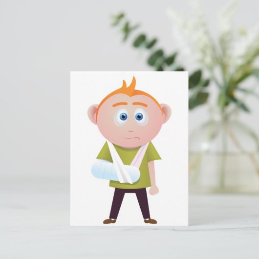 gebrochener Arm Postkarte (Stehend Vorderseite)