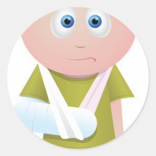 gebrochener Arm Runder Aufkleber