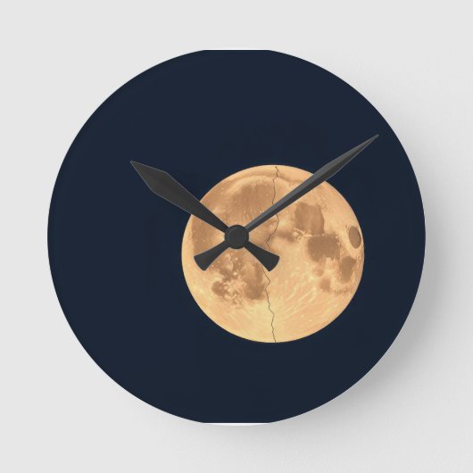 Gebrochener Mond Runde Wanduhr (Vorderseite)