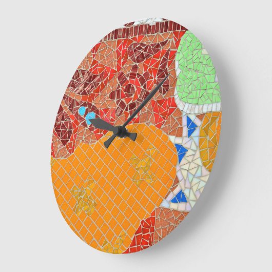 gebrochener Mosaikfliesen Faience bessert Große Wanduhr (Winkel)