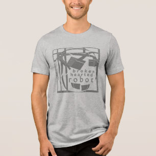 "gebrochener Roboter" Graues, humorvolles Kunstdes Tri-Blend Shirt