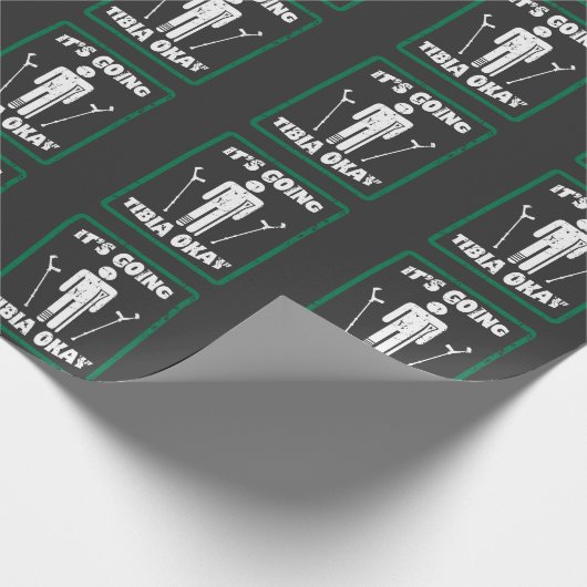 Gebrochenes Bein-Schienbein-O.K. erhalten wohles Geschenkpapier (Ecke)