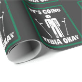 Gebrochenes Bein-Schienbein-O.K. erhalten wohles Geschenkpapier (Rolleneckpunkt)