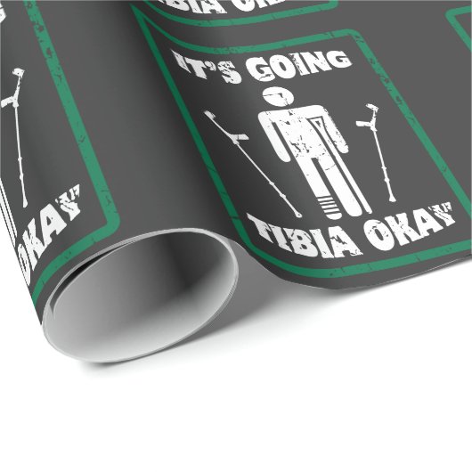 Gebrochenes Bein-Schienbein-O.K. erhalten wohles Geschenkpapier (Rolleneckpunkt)