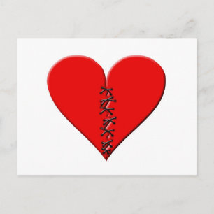 Gebrochenes, geflicktes Herz Postkarte