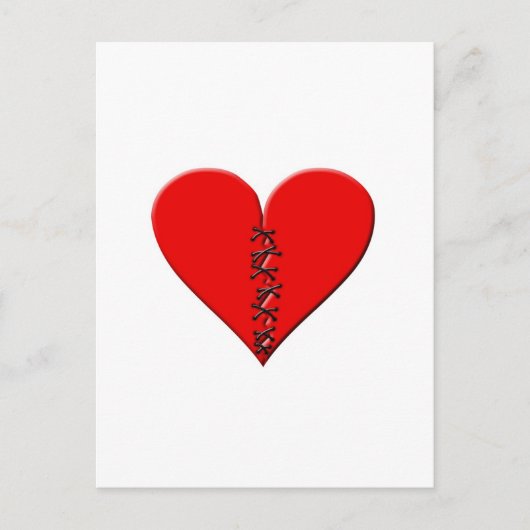 Gebrochenes, geflicktes Herz Postkarte (Vorderseite)