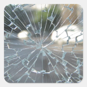 Gebrochenes Glas Quadratischer Aufkleber