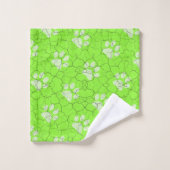 Gebrochenes grünes Tiertatzen-Druck-Bad-Tuch-Set Badhandtuch Set (Waschlappen)