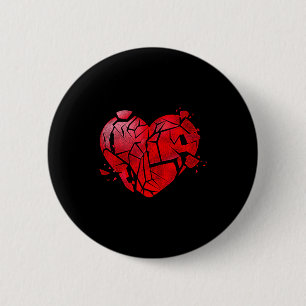Gebrochenes Herz Anti Valentinstag Button