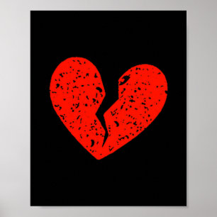 Gebrochenes Herz Herzschmerz Anti-Liebe Linke Brus Poster