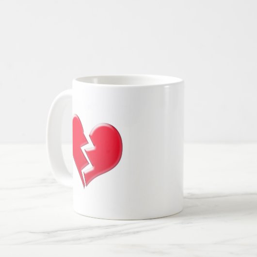 gebrochenes Herz Kaffeetasse (Vorderseite Links)