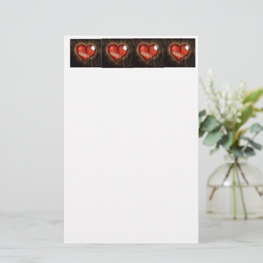 Gebrochenes Herz/Kreislaufwesen Briefpapier (Stehend Vorderseite)