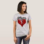 Gebrochenes Herz mit Skulls T-Shirt (Vorne ganz)