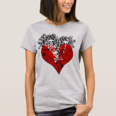 Gebrochenes Herz mit Skulls T-Shirt (Vorderseite)