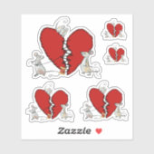 Gebrochenes Herz nähen Aufkleber (Blatt)