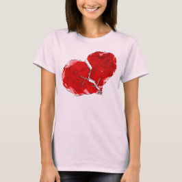 Gebrochenes Herz Polygon Abstrakt Apparell T-Shirt