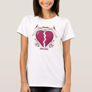 Gebrochenes Herz & Stammeskunst: Weißes T-Shirt