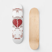 gebrochenes Herz / Tribal Artwork (rot) Skateboard (Vorderseite)
