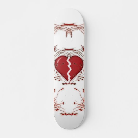 gebrochenes Herz / Tribal Artwork (rot) Skateboard (Vorne)