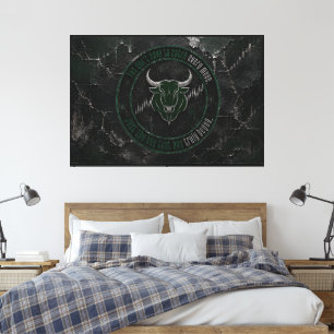 Gebrochenes Holzkohle-Bull-Timing-Zitat-Design Leinwanddruck
