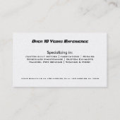 Gebrochenes Metall- und Masche Motorcyle Geschäft Visitenkarte (Rückseite)