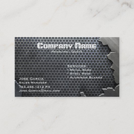 Gebrochenes Metall Visitenkarte (Vorderseite)