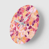 gebrochenes Mosaik B Runde Wanduhr (Winkel)