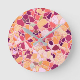 gebrochenes Mosaik B Runde Wanduhr