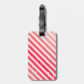 Gebrochenes rosa Ombre Stripes Gepäckanhänger (Rückseite vertikal)