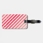 Gebrochenes rosa Ombre Stripes Gepäckanhänger (Rückseite horizontal)